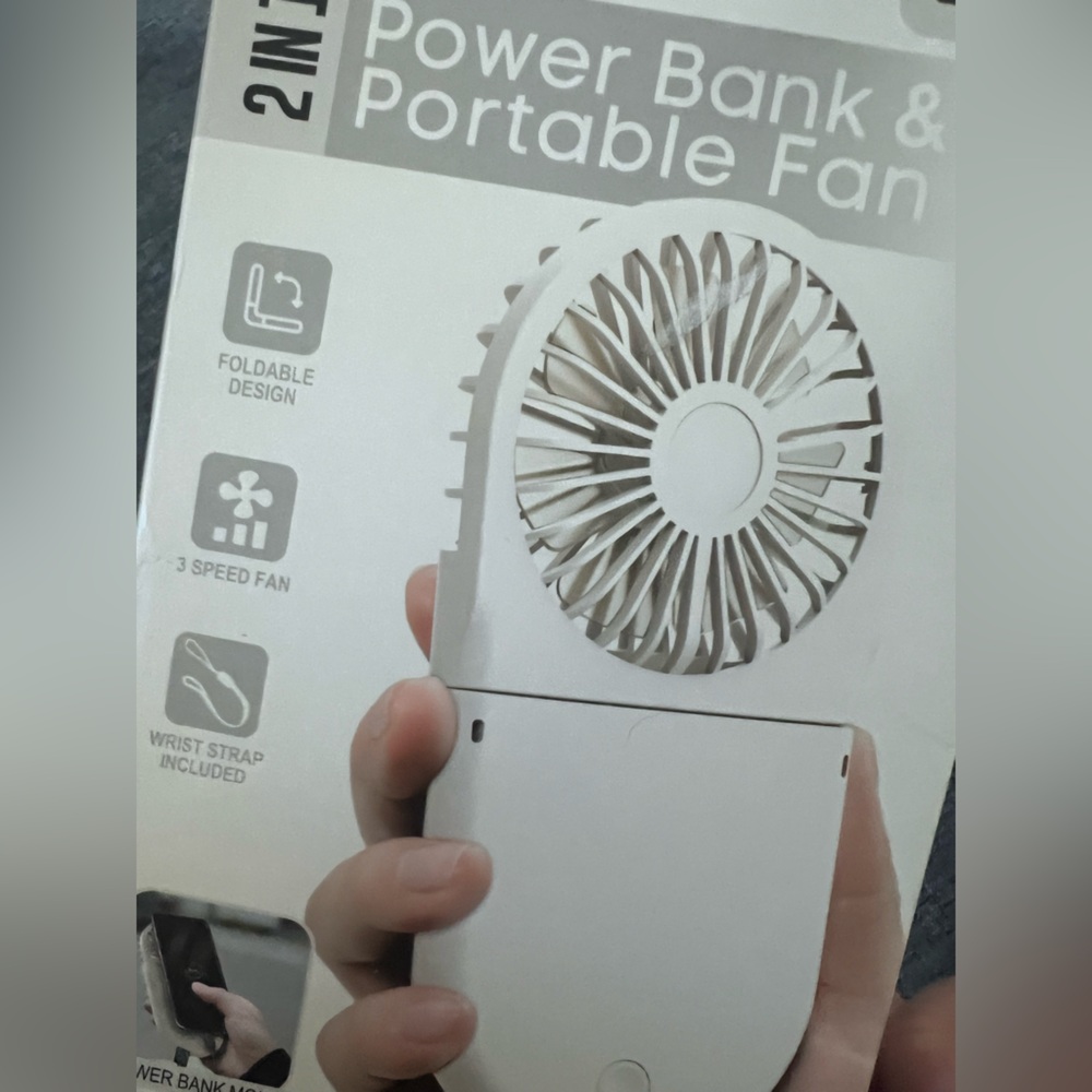 2-in-1 POWER BANK & Portable Fan 4000 mAh  New in Box - Picture 3 of 3